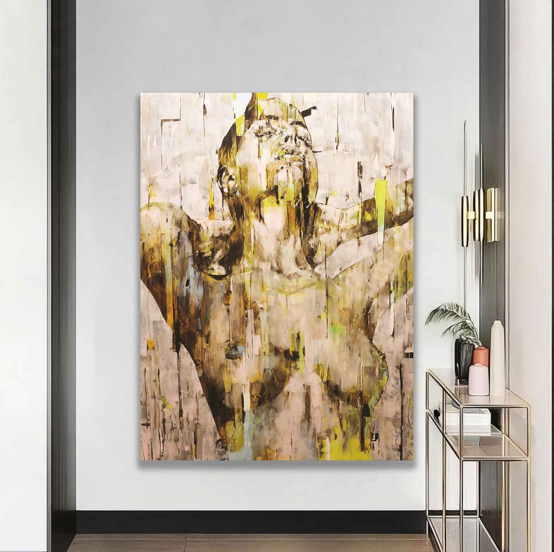 Abstract Nude Woman Cream Brushstrokes Impressionist Figure Art Poster - Image 4
