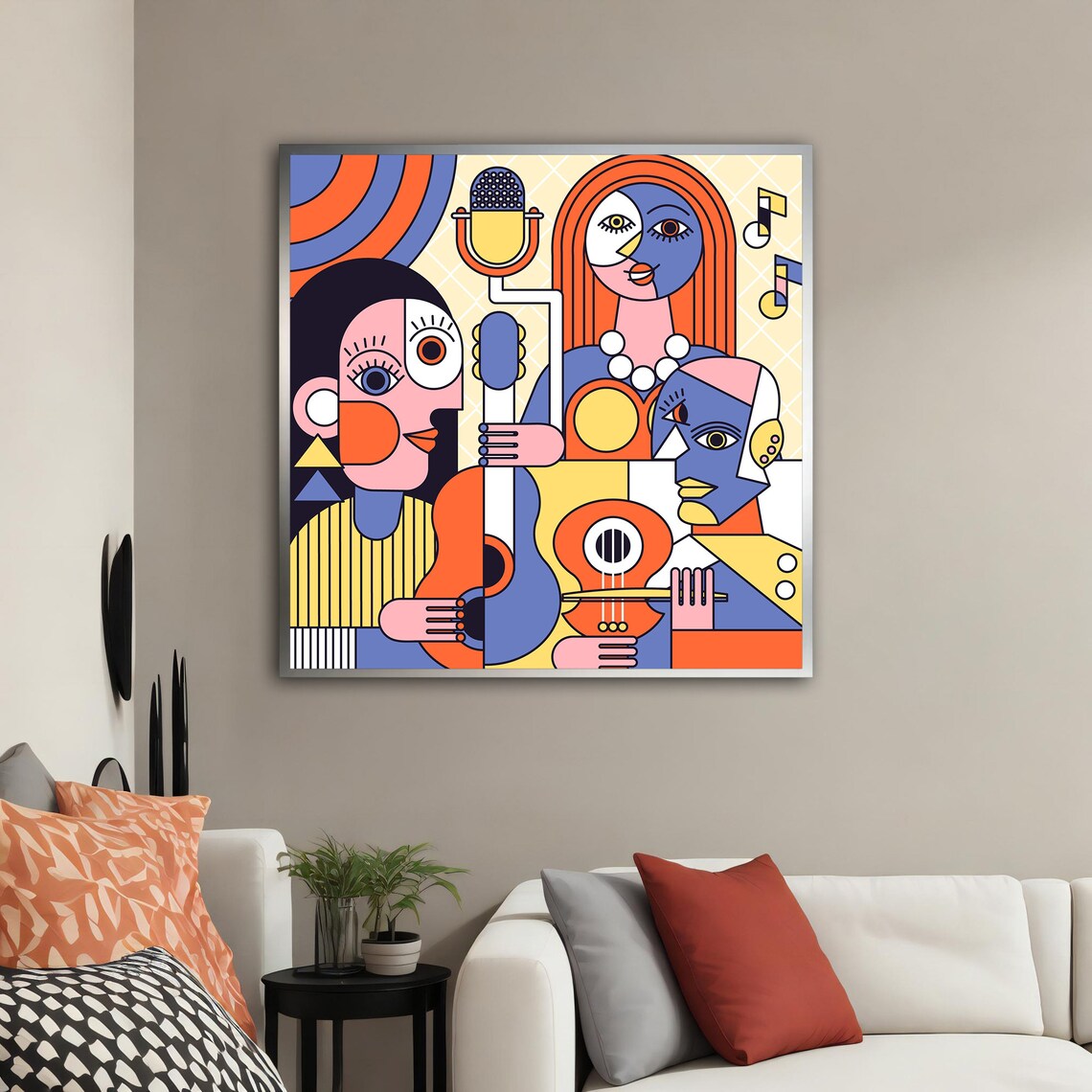 Woman And Instruments Music Wall Art Print - Image 3