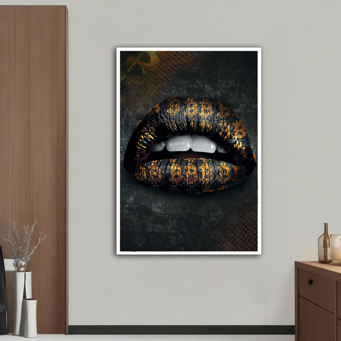 Bitcoin Lips Graffiti Pop Art Poster - Image 2