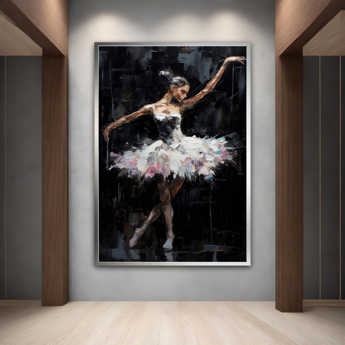 Ballerina White Tutu Arms Outstretched Moody Ballet Art Print - Image 5