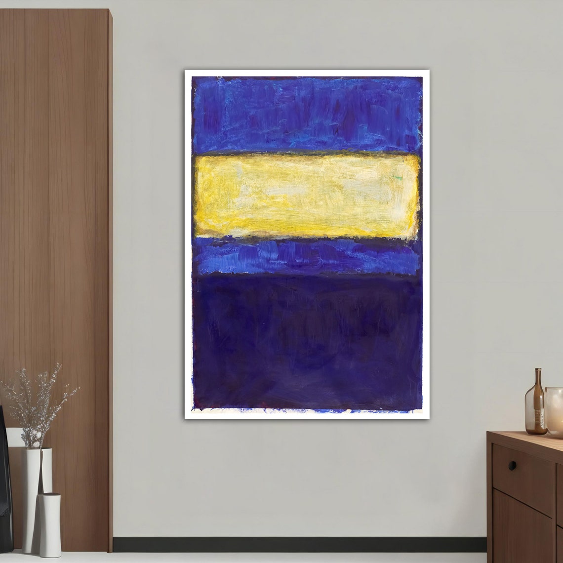 Rothko Style Yellow Deep Blue Color Field Abstract Wall Art Print - Image 5