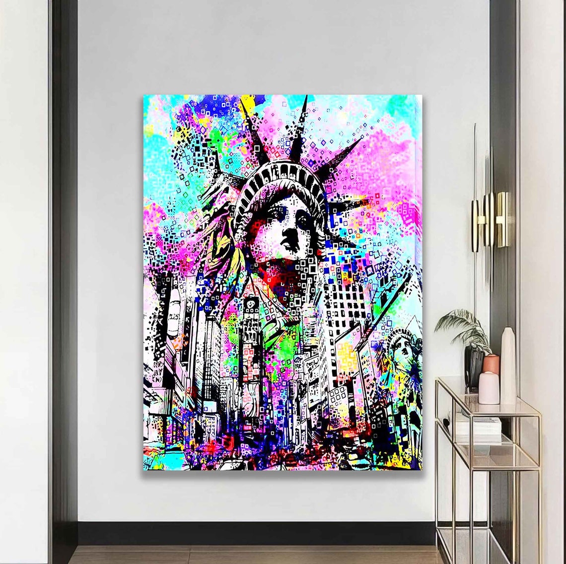 Statue Of Liberty Wall Art Nyc Statue Of Liberty Statue Of Liberty Abstract Art Iconic Sculpture Painting New York City - Image 4