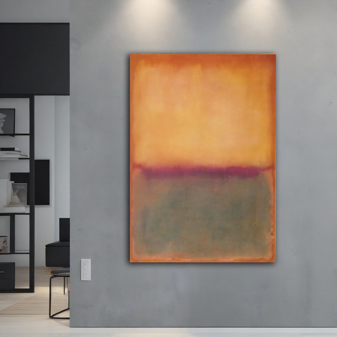 Orange Color Field Abstract Painting In Rothko Style Art Poster - Image 2