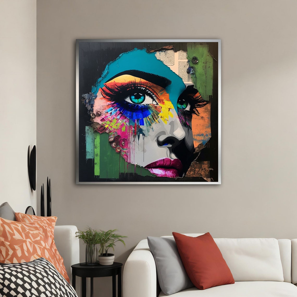 Colorful Modern Woman Wall Art Colorful Modern Woman Print Colorful Abstract Woman Painting Feminine Woman Wall Decor - Image 5