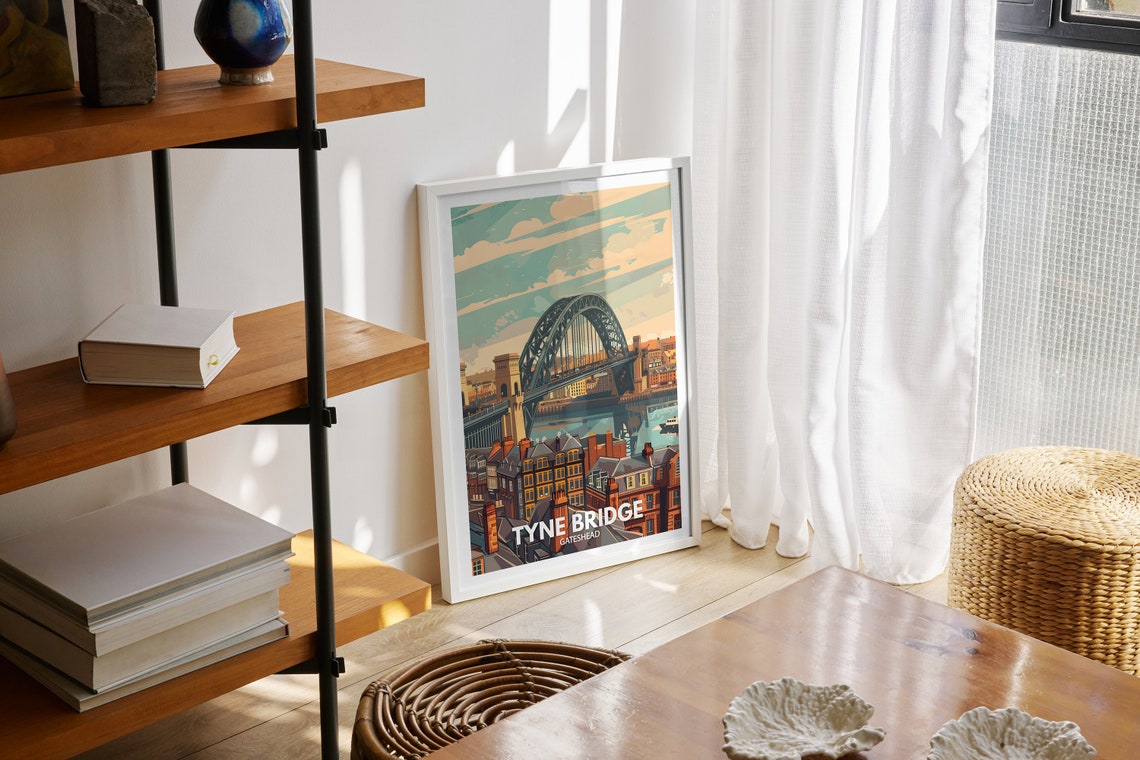 Tyne Bridge Gateshead Quayside Steel Arch River Tyne Travel Poster - Image 2