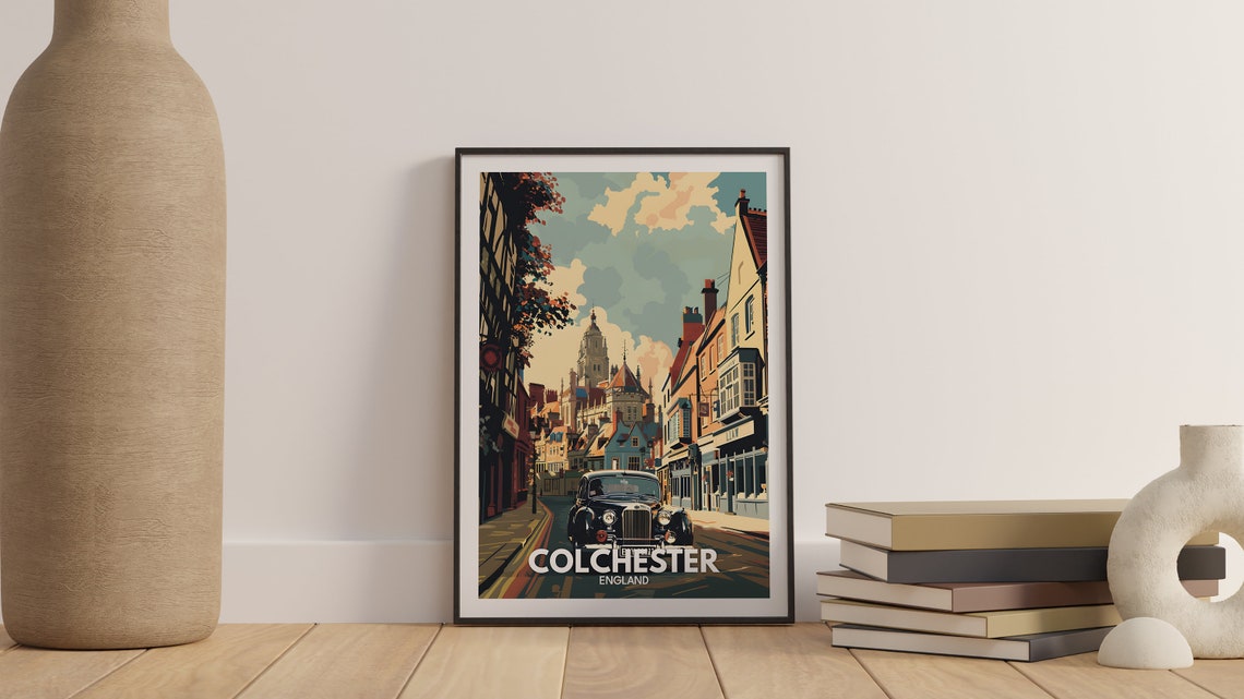 Colchester Print Colchester Poster Uk Wall Art England Wall Art Decor British Travel Poster United Kingdom Print England City Art - Image 3