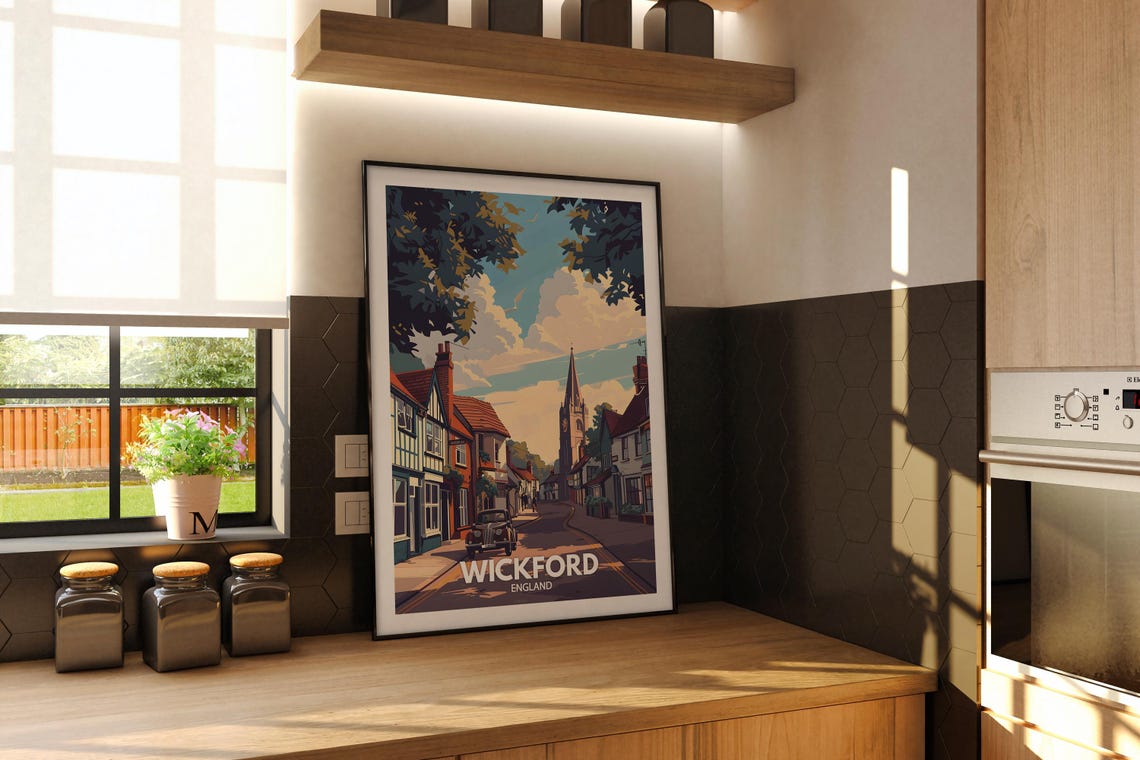 Wickford Print Wickford Poster Uk Wall Art England Wall Art Decor British Travel Poster United Kingdom Print England City Art - Image 3