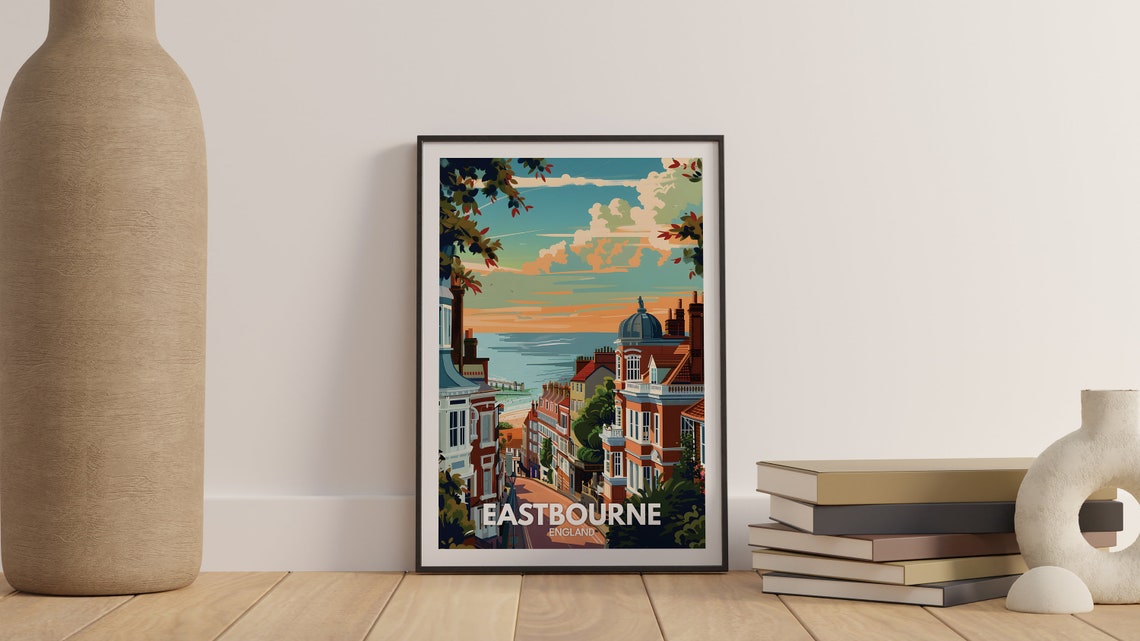 Eastbourne England Grand Sunset Seafront Terraces Coastal Poster - Image 3