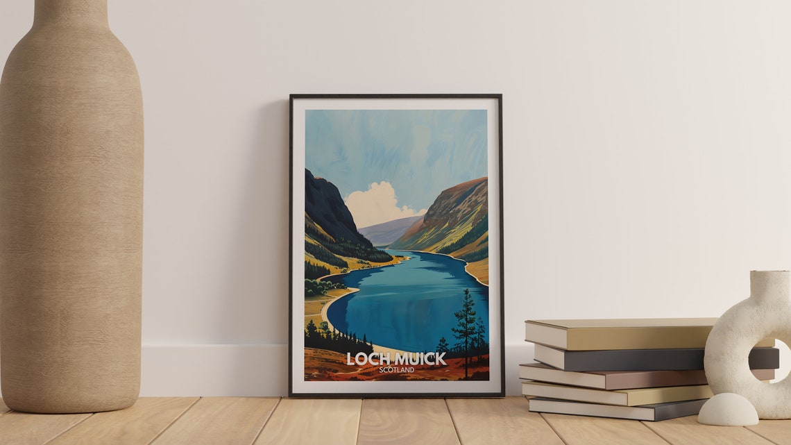 Loch Muick Print Loch Muick Poster Scotland Lake Travel Poster Lake Wall Art Decor United Kingdom Lake Art Scotland Nature Poster - Image 3