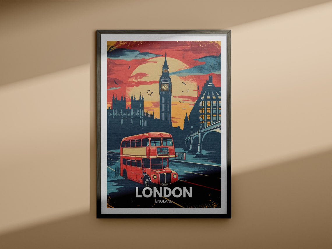 London Print London Travel Poster Uk Wall Art England Wall Art Decor Big Ben Poster United Kingdom Print England City Art - Image 4