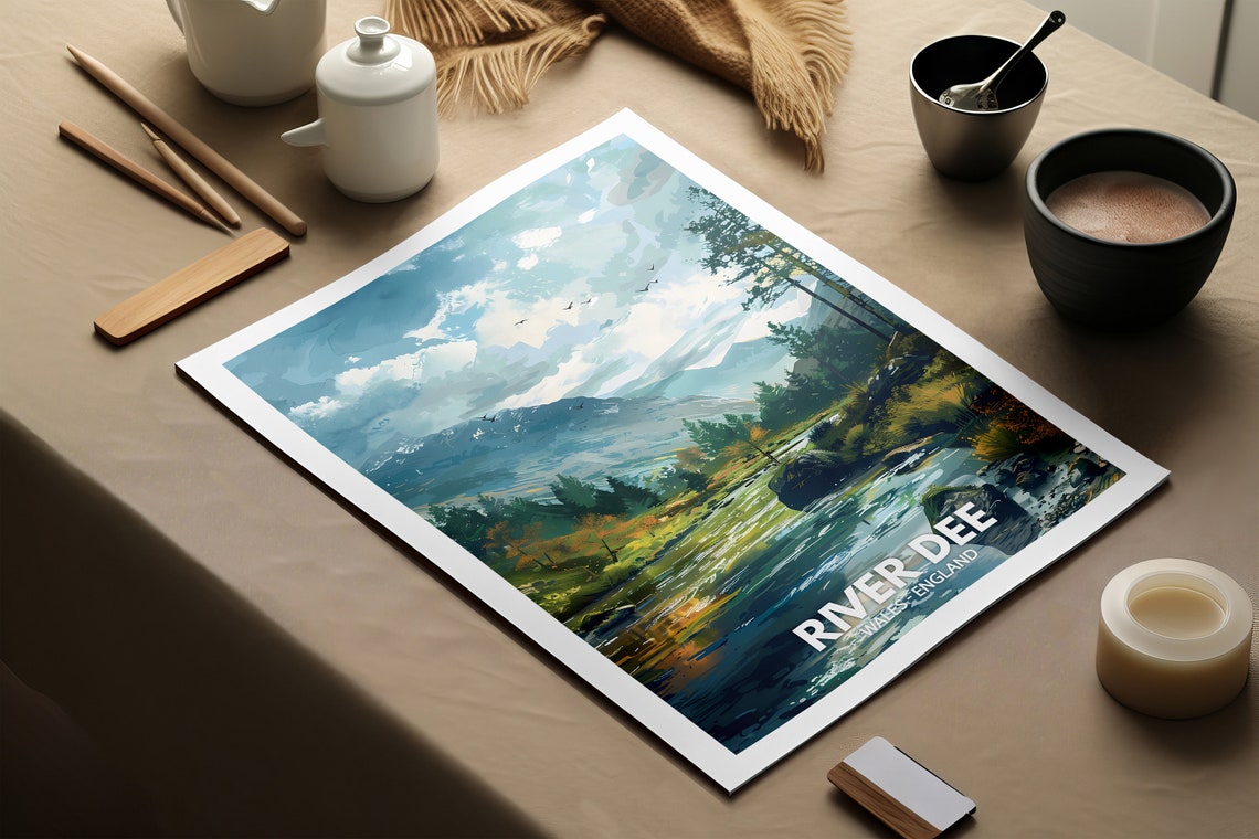 River Dee Wales England Mountain Stream Valley Nature Poster - Image 2