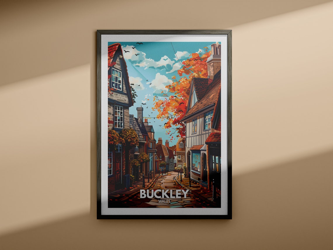 Buckley Print Buckley Poster Uk Wall Art Wales Wall Art Decor British Travel Poster United Kingdom Print Wales City Art - Image 4