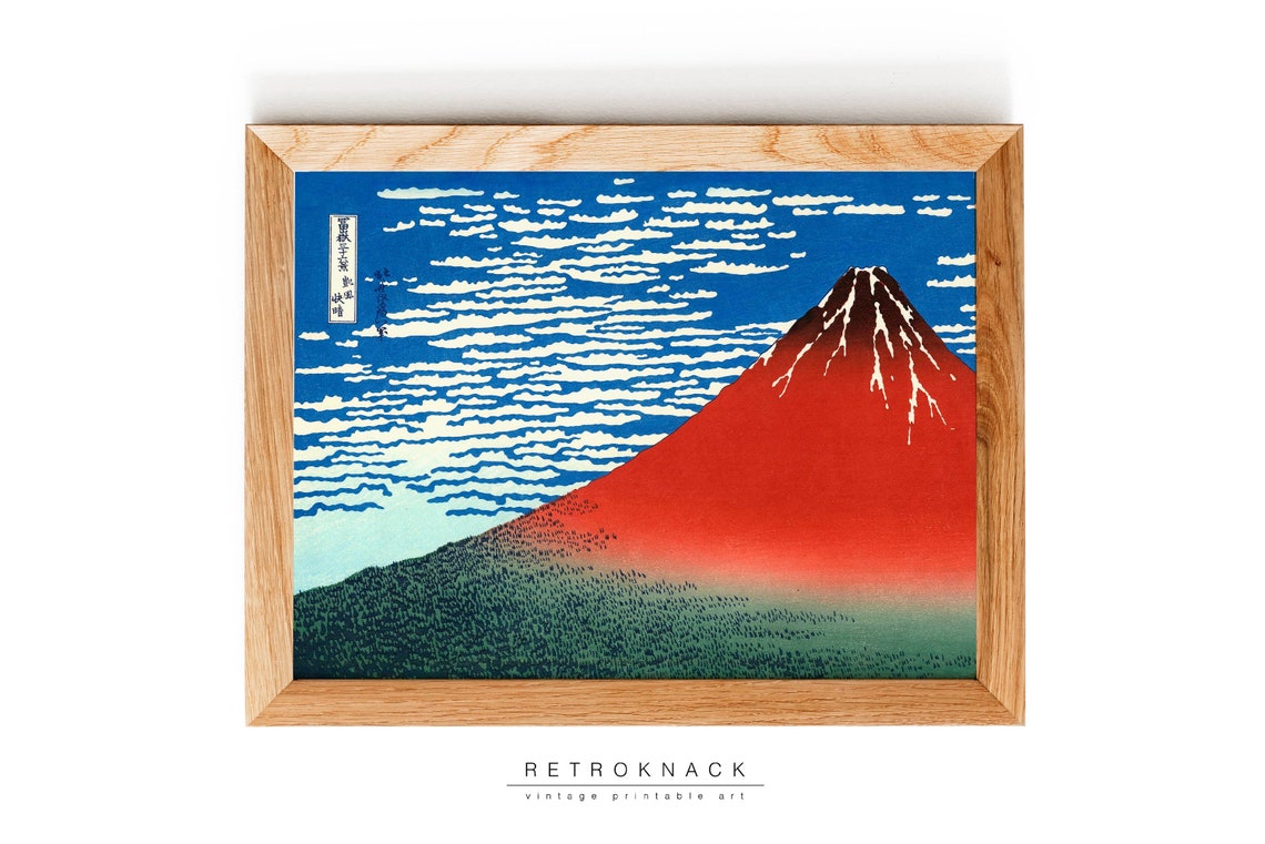 Katsushika Hokusai Red Fuji Fine Wind Clear Morning Woodblock Print - Image 2