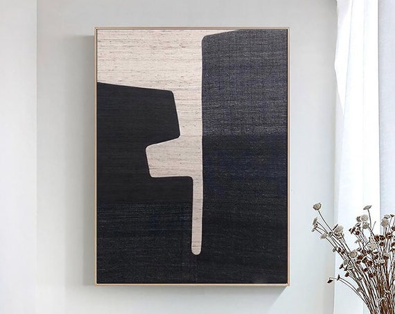 Black And Beige Wabi Sabi Wall Art Minimalist Black Beige Abstract Painting Textured Painting Modern Abstract Painting Neutral Wabi Sabi Art
