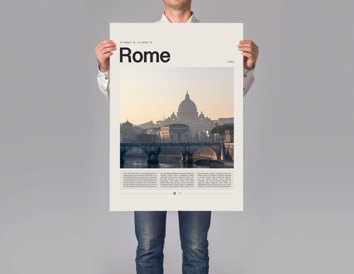 Rome Poster Rome Print Rome Wall Art Rome Gift Rome Travel Poster Rome Photo Italy Print Italy Poster Italy Travel Art Italy Poster - Image 3