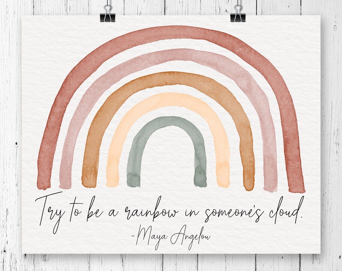 Be A Rainbow In Someones Cloud Quote Art Print - Image 2