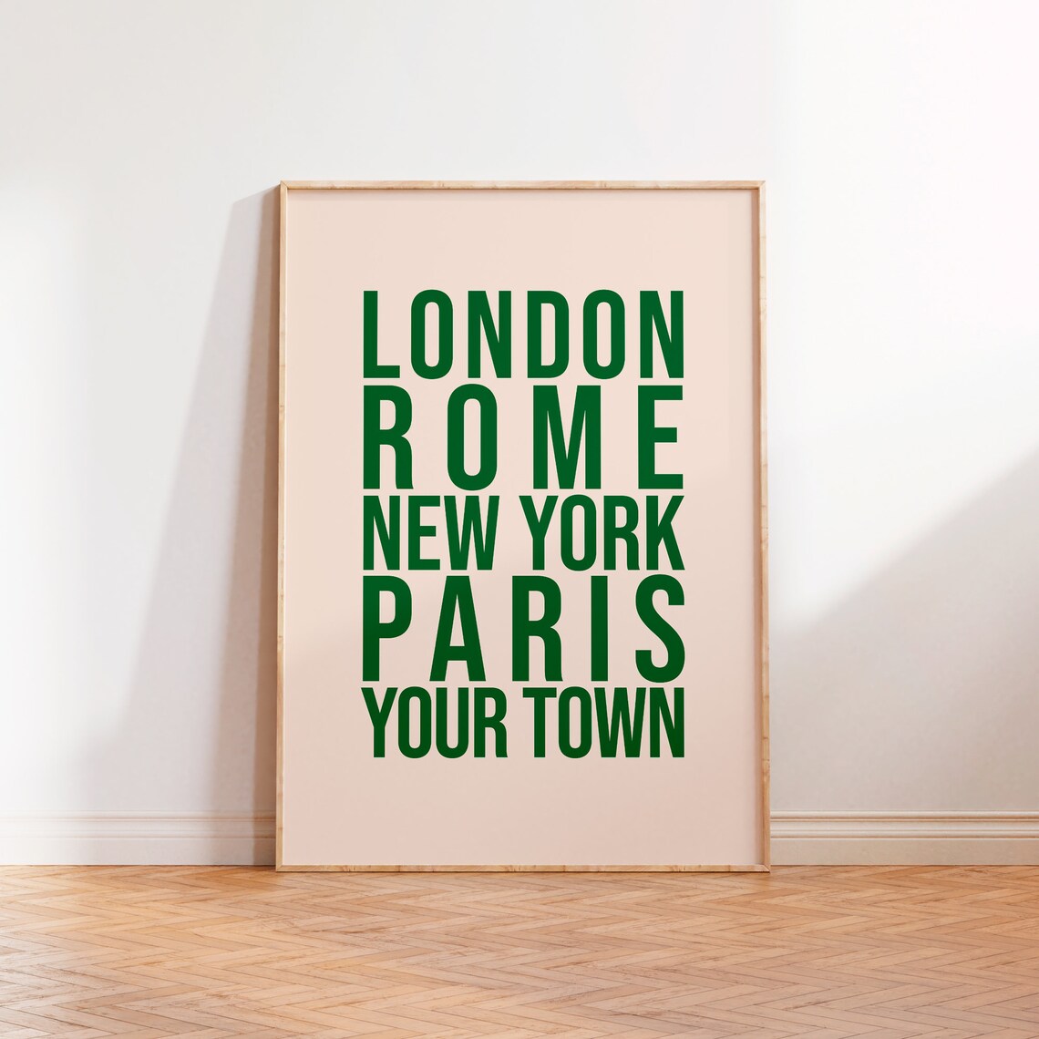 London Rome New York Paris Your Town Red Typography Poster Travel Gift - Image 2