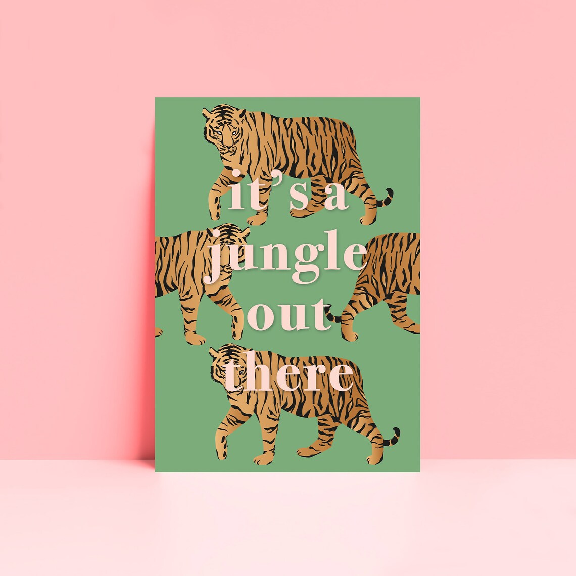 Its A Jungle Out There Tiger Typography Art Print - Image 2