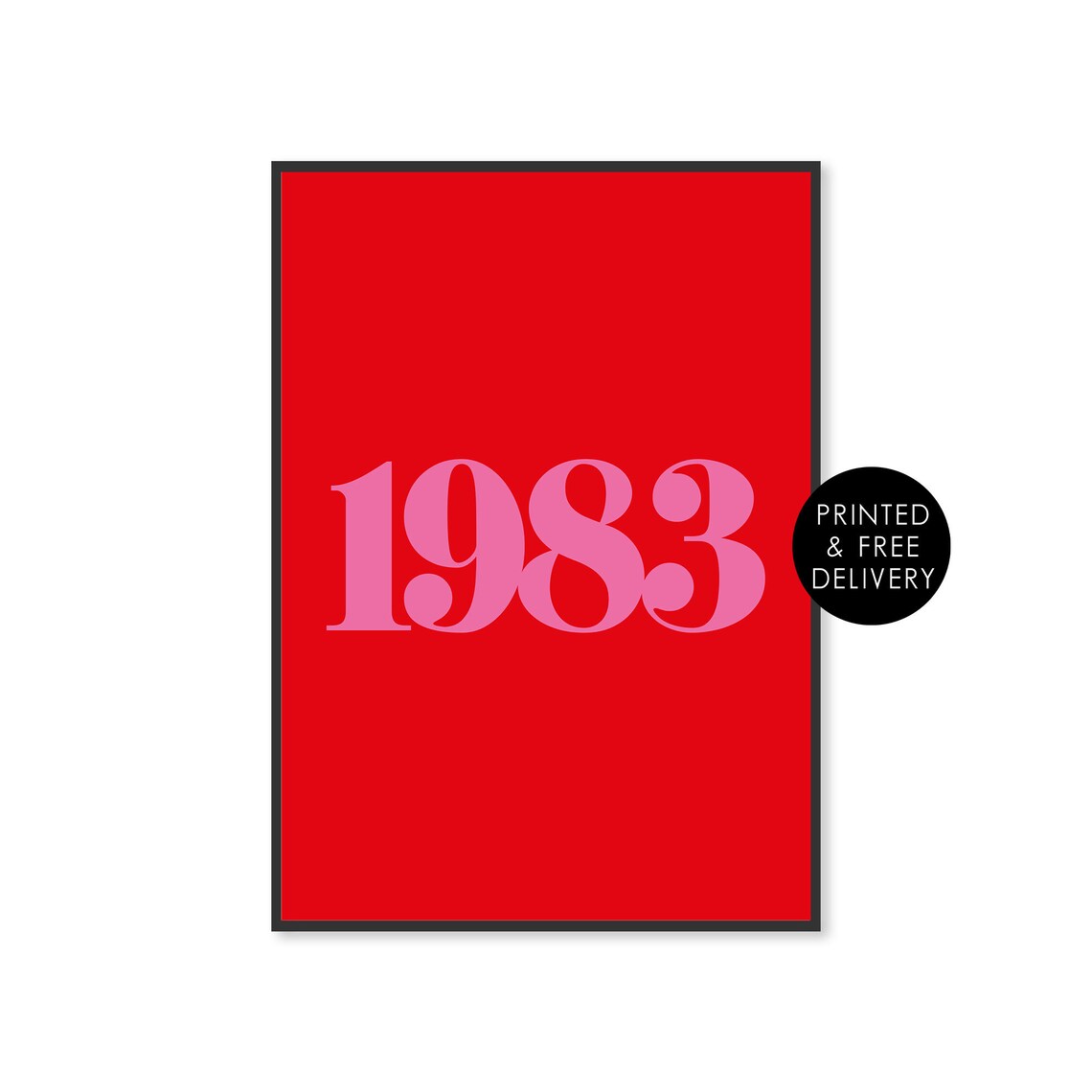 Personalised Year Typography Art Print, Bold Custom