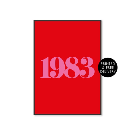 Personalised Year Typography Art Print, Bold Custom