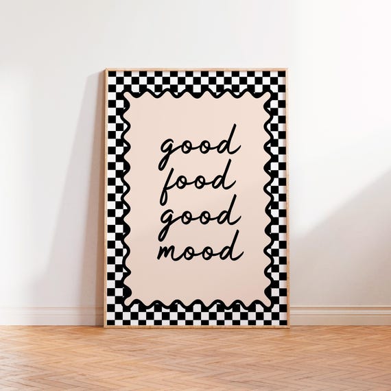 Good Food Good Mood Kitchen Retro Cafe Art Print