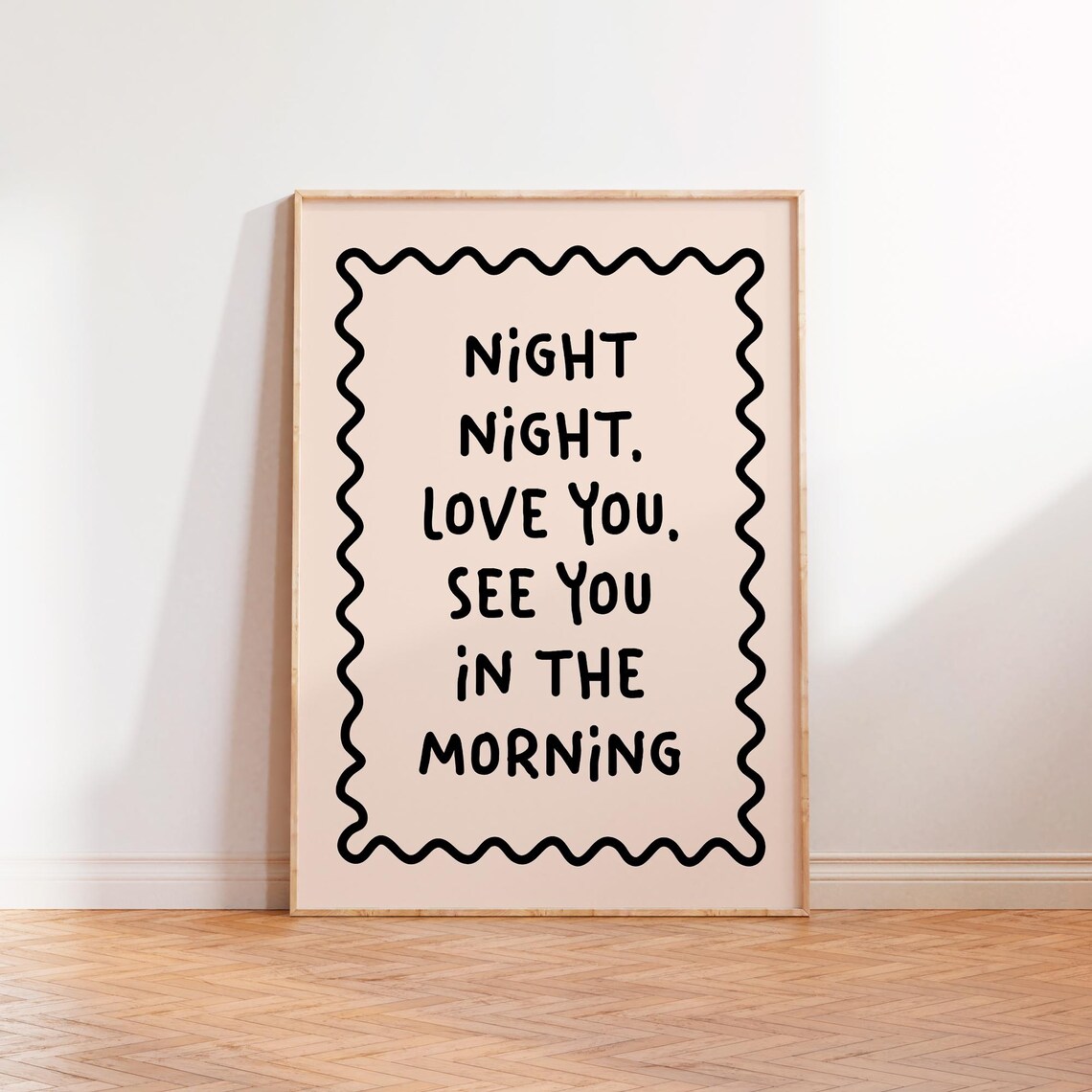 Night Night Love You Typography Bedroom Art Print