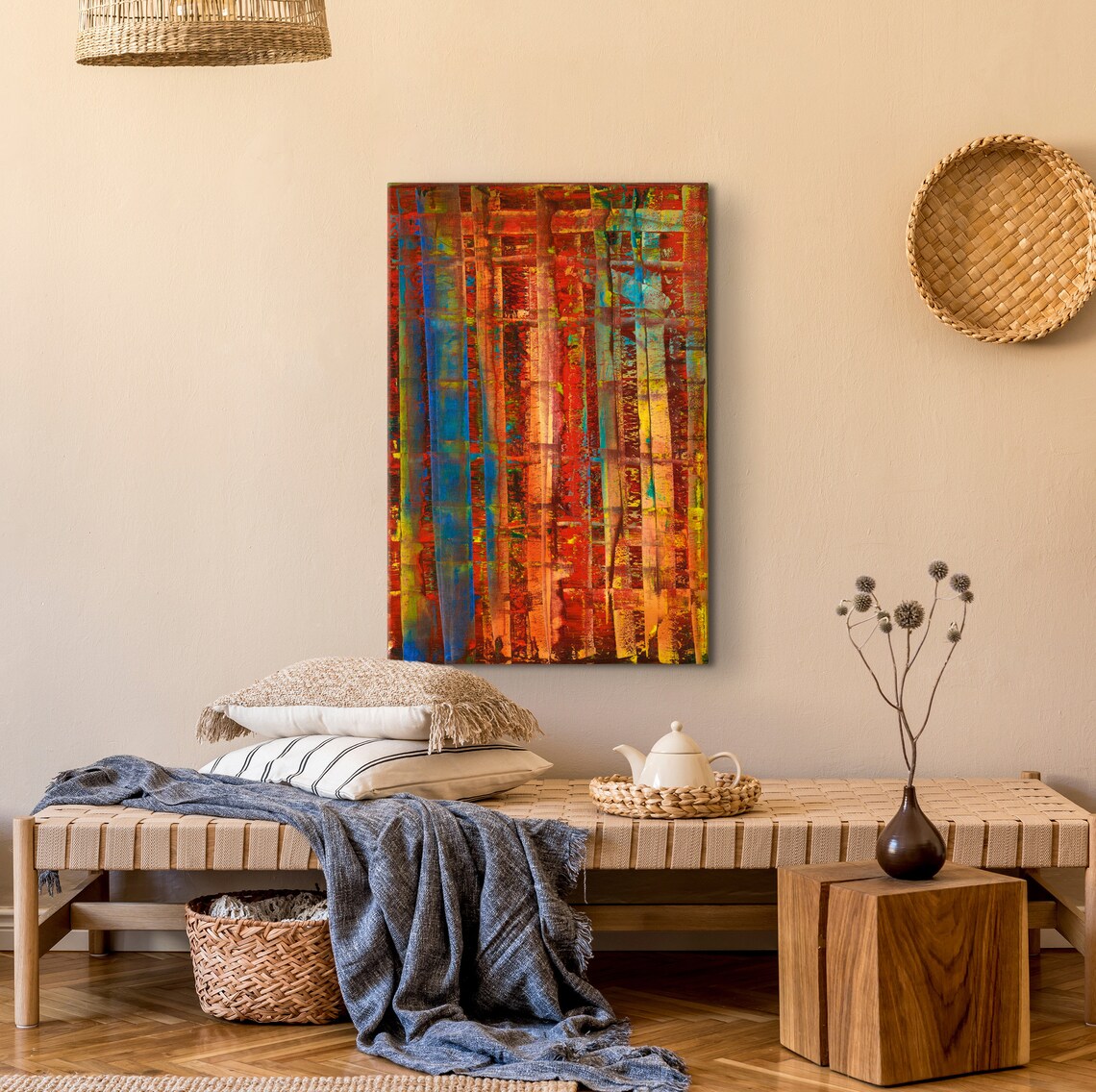 Gerhard Richter-Inspired Colorful Glass Art Print - Image 3