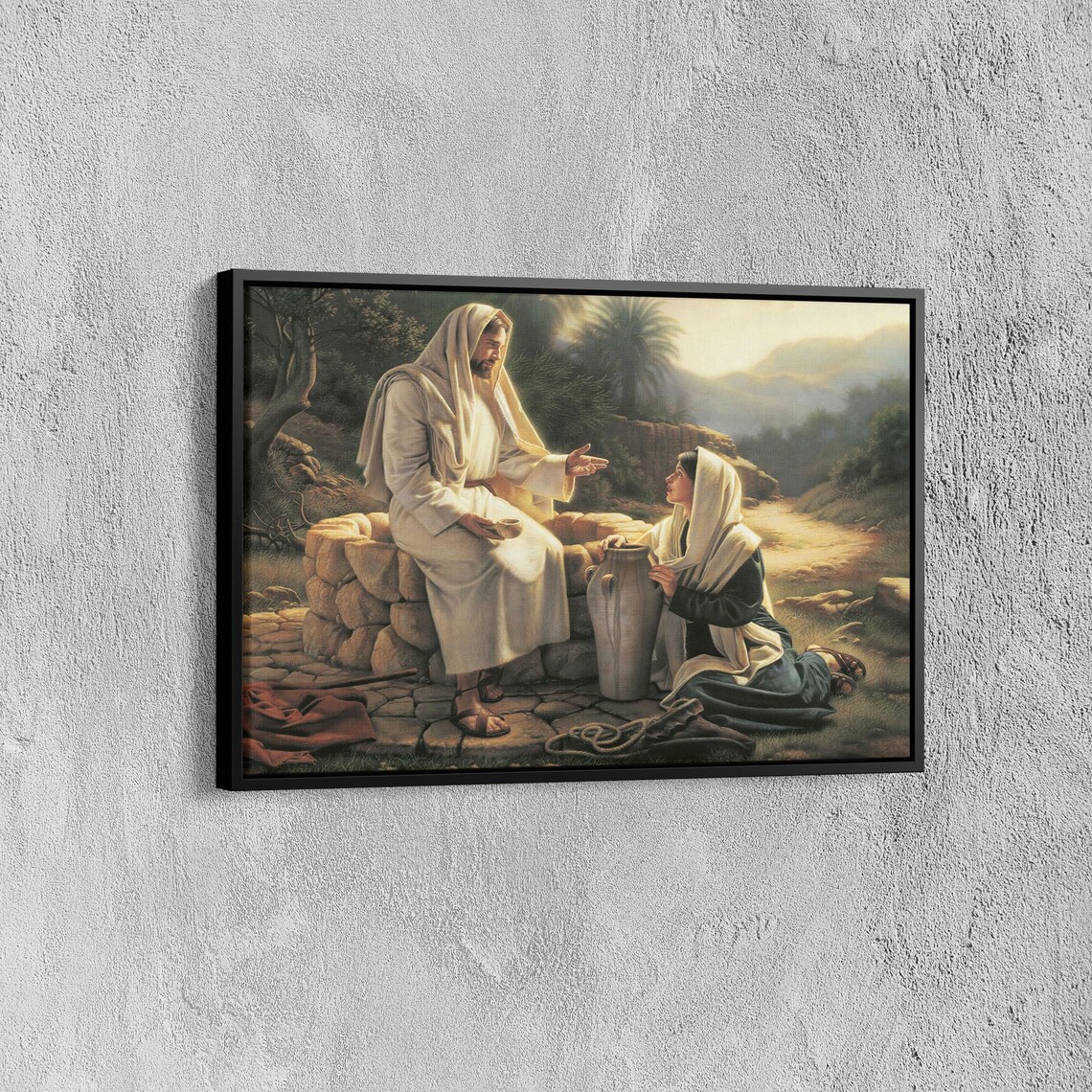 Jesus And The Samaritan Woman At The Well Christian Art Poster - Image 7