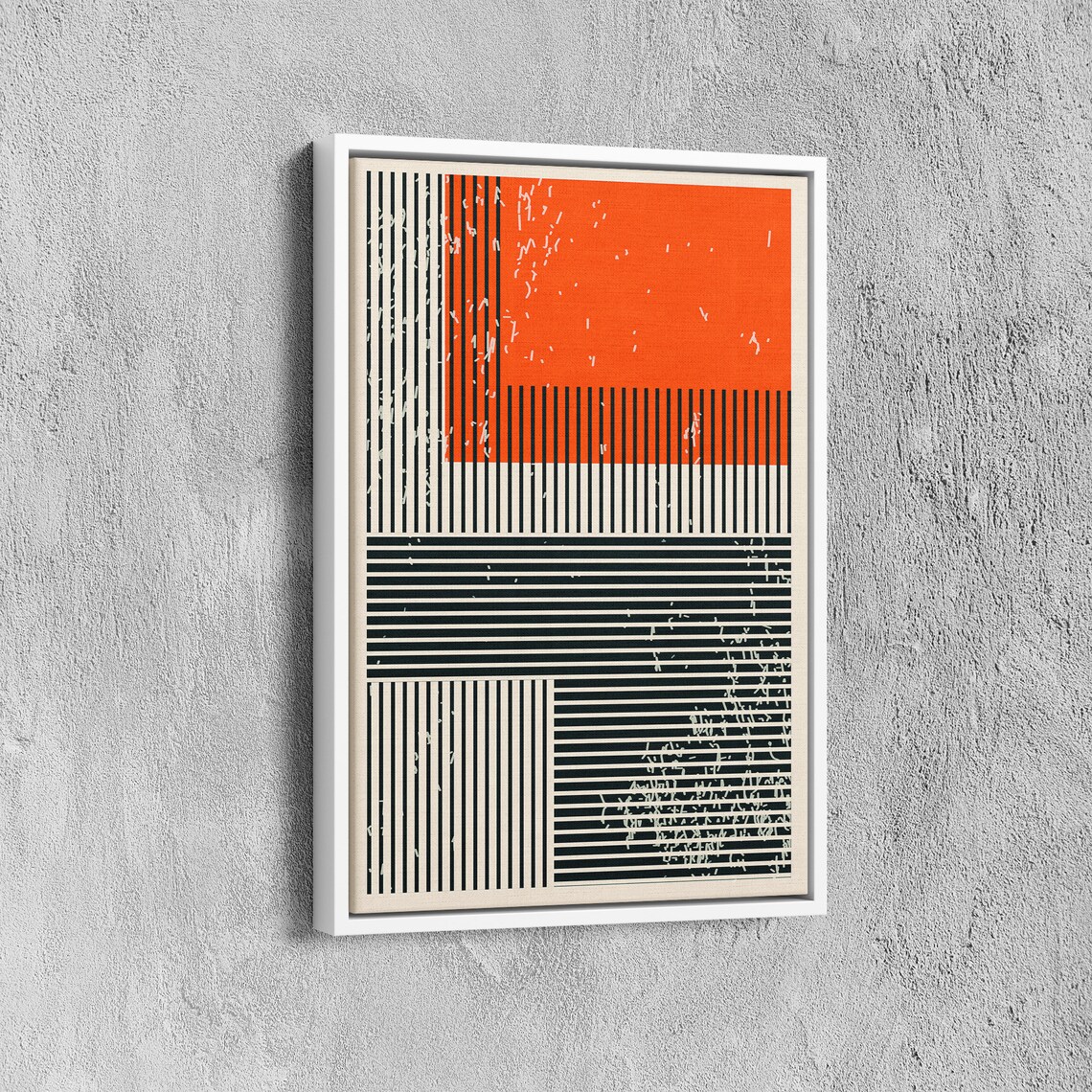 Linear Abstract Wall Art Minimalist Orange And Black Painting Art Contemporary Art Print Modern Painting Large Wall Art - Image 6