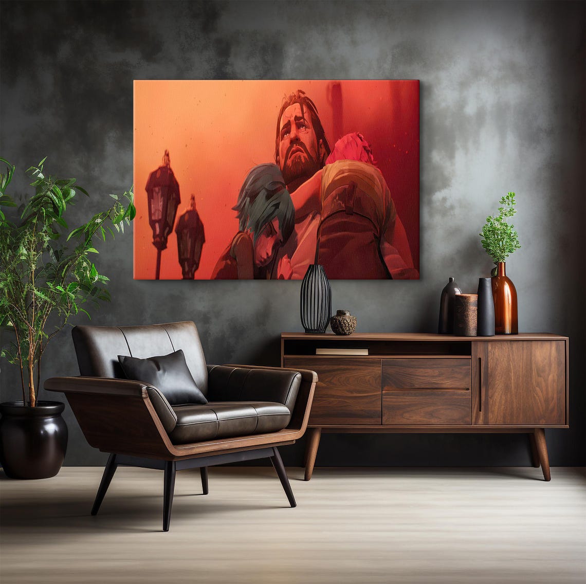 Arcane Vander Carrying Jinx and Powder in a Fiery Scene Poster - Image 5