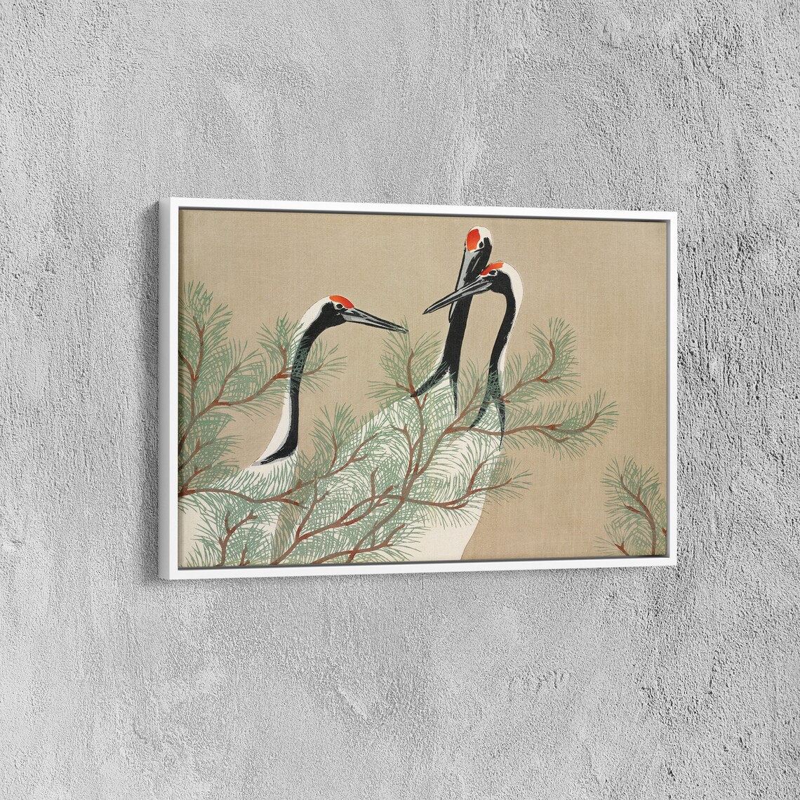 Cranes From Momoyogusa Flowers Of A Hundred Generations By Kamisaka Sekka Paintings Vintage Birds Poster Animal Friendship Print - Image 6