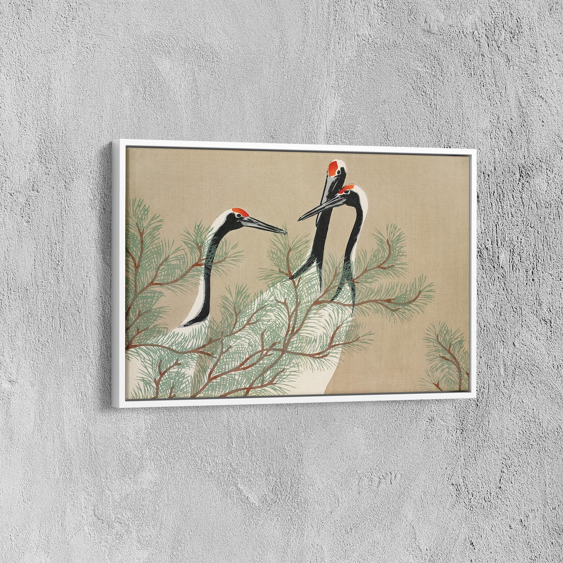 Kamisaka Sekka Red Crowned Cranes Among Pines Vintage Woodblock Poster - Image 6