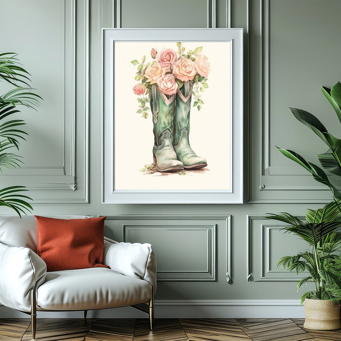 Cowgirl Boots Painting Print, Western Nursery Decor - Image 4