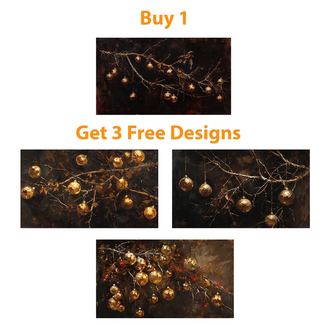 Christmas Art For The Frame Tv Christmas Ornaments And Garland Tv Frame Farmhouse Christmas Seasonal Christmas Decor Tv Frame Art - Image 4