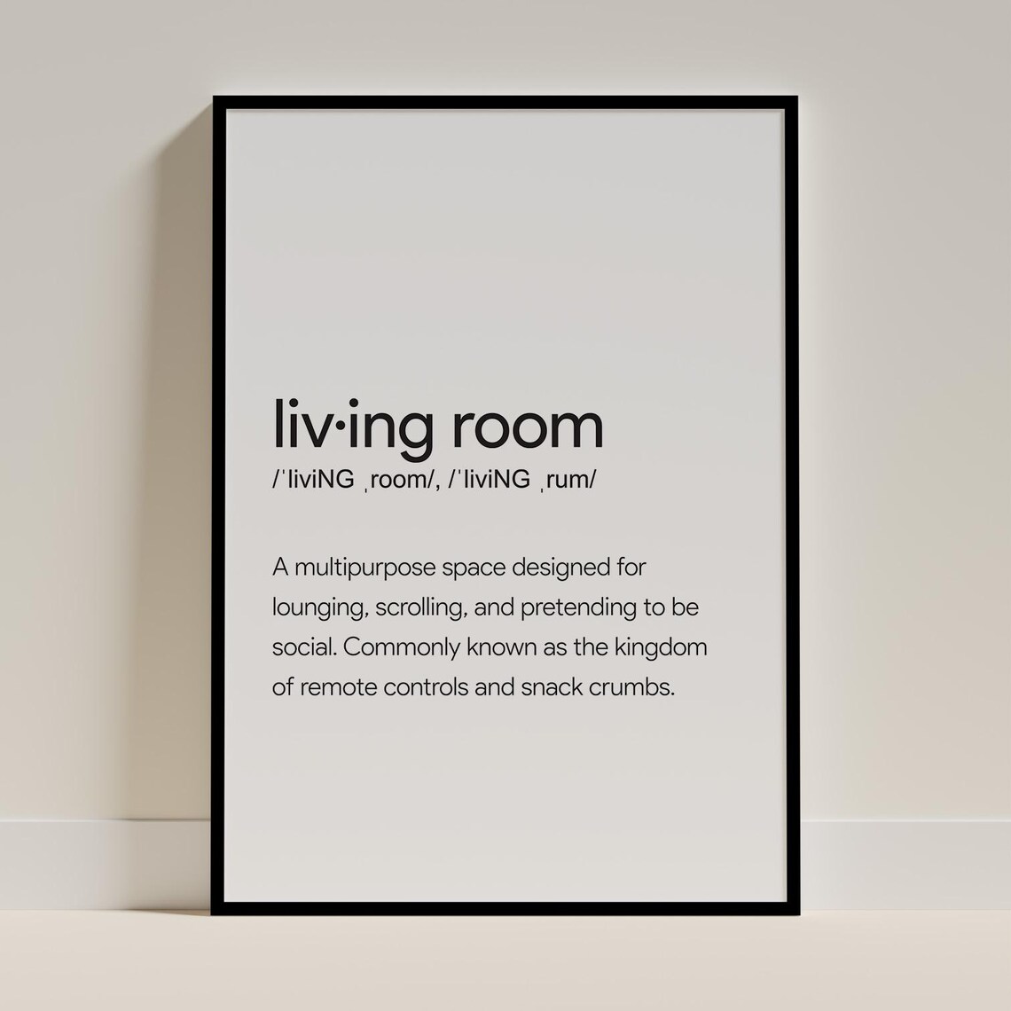 Living Room Wall Art Funny Definition Quote Boho Eclectic Decor Minimalist Modern Poster Gift Sign