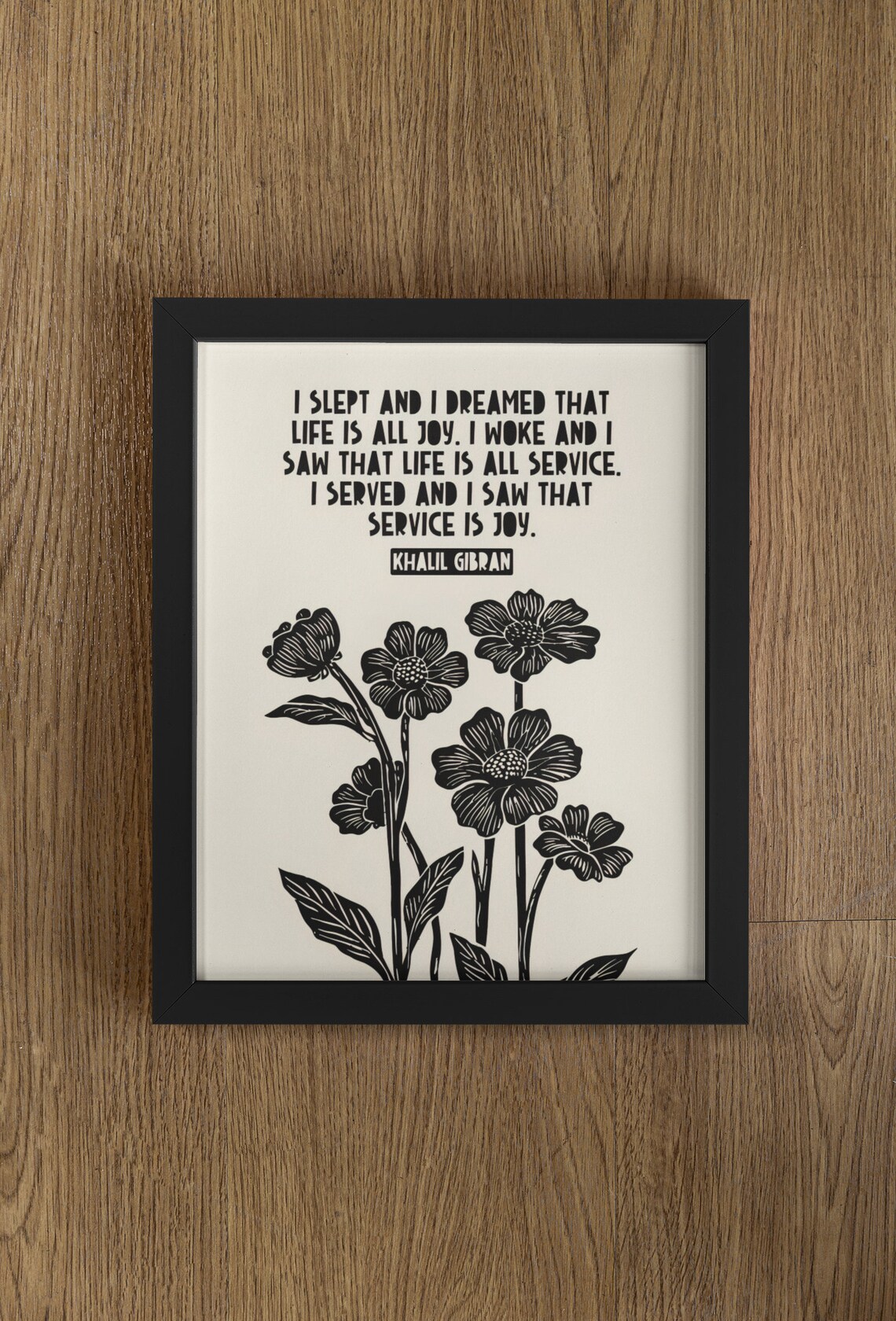 Service Is Joy Gibran Quote, Activism Poster Print