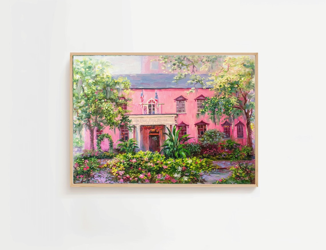 Savannah The Olde Pink House Travel Poster