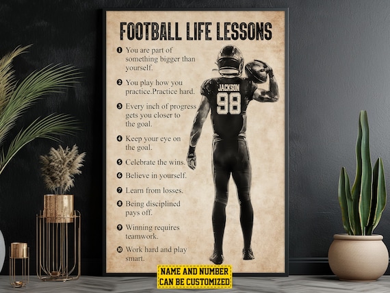 Football Life Lessons Personalized Poster Print
