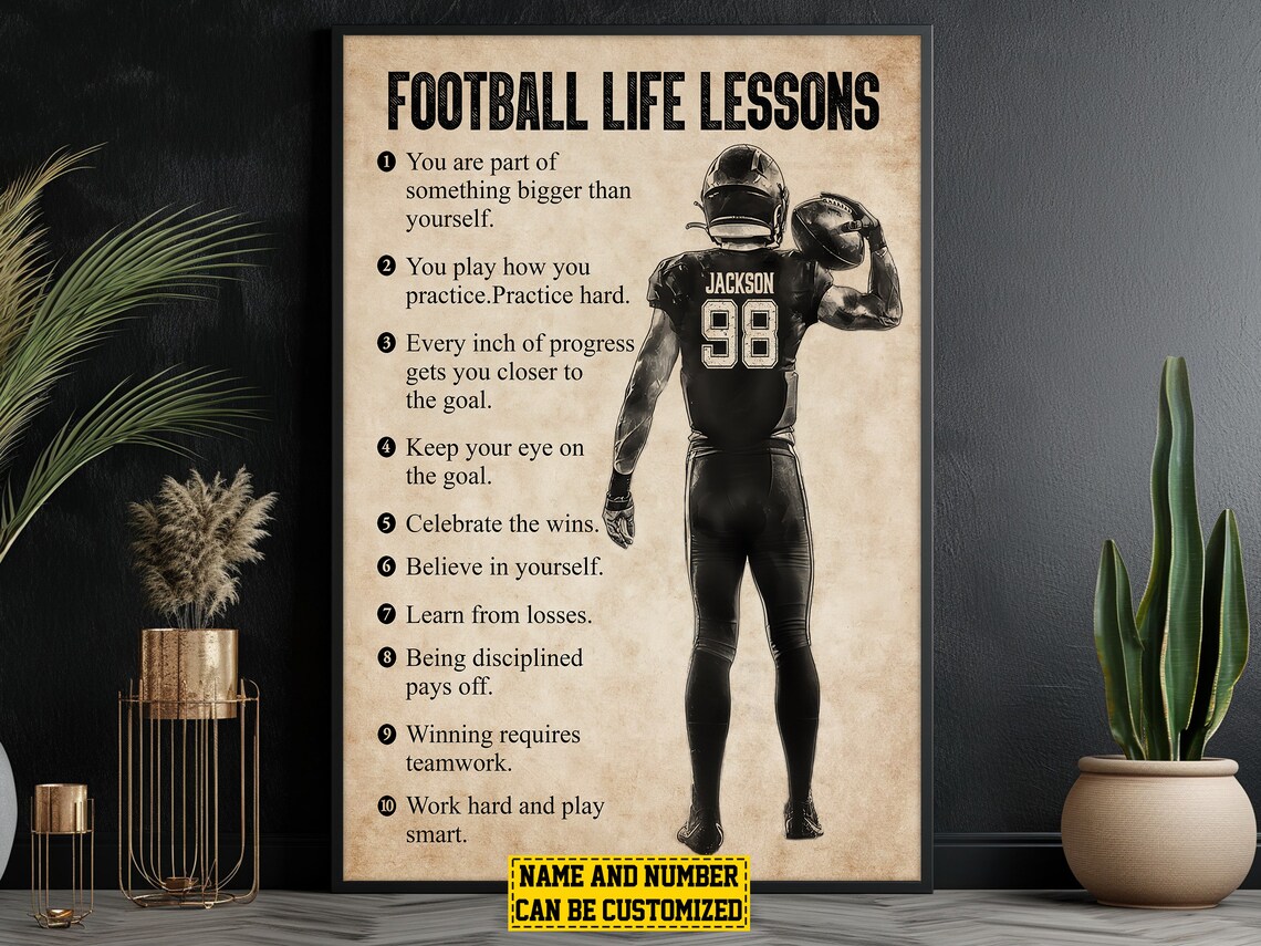 Football Life Lessons Personalized Poster Print