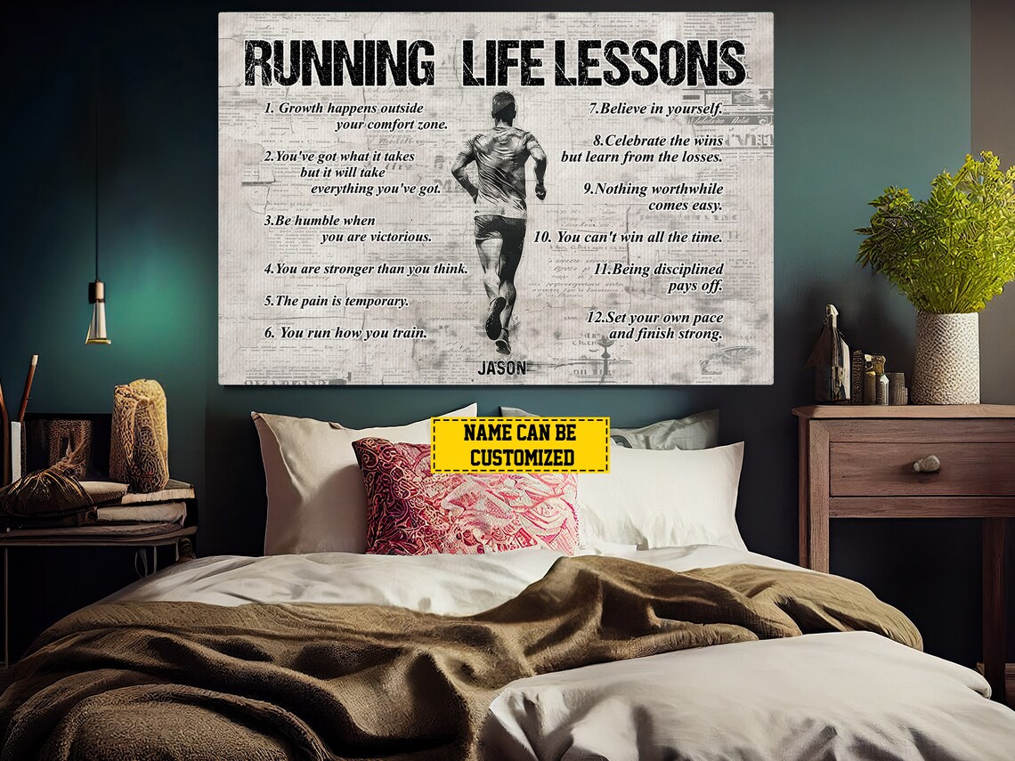 Running Life Lessons Personalized Poster, Runner Gift - Image 5
