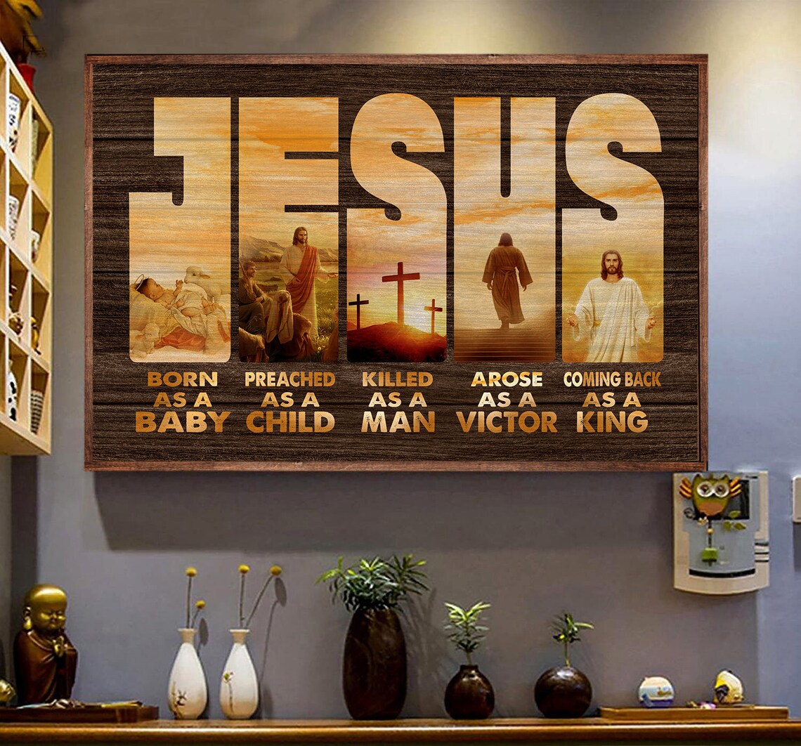 Jesus Born As A Baby Coming Back As A King Christian Faith Canvas Poster - Image 5