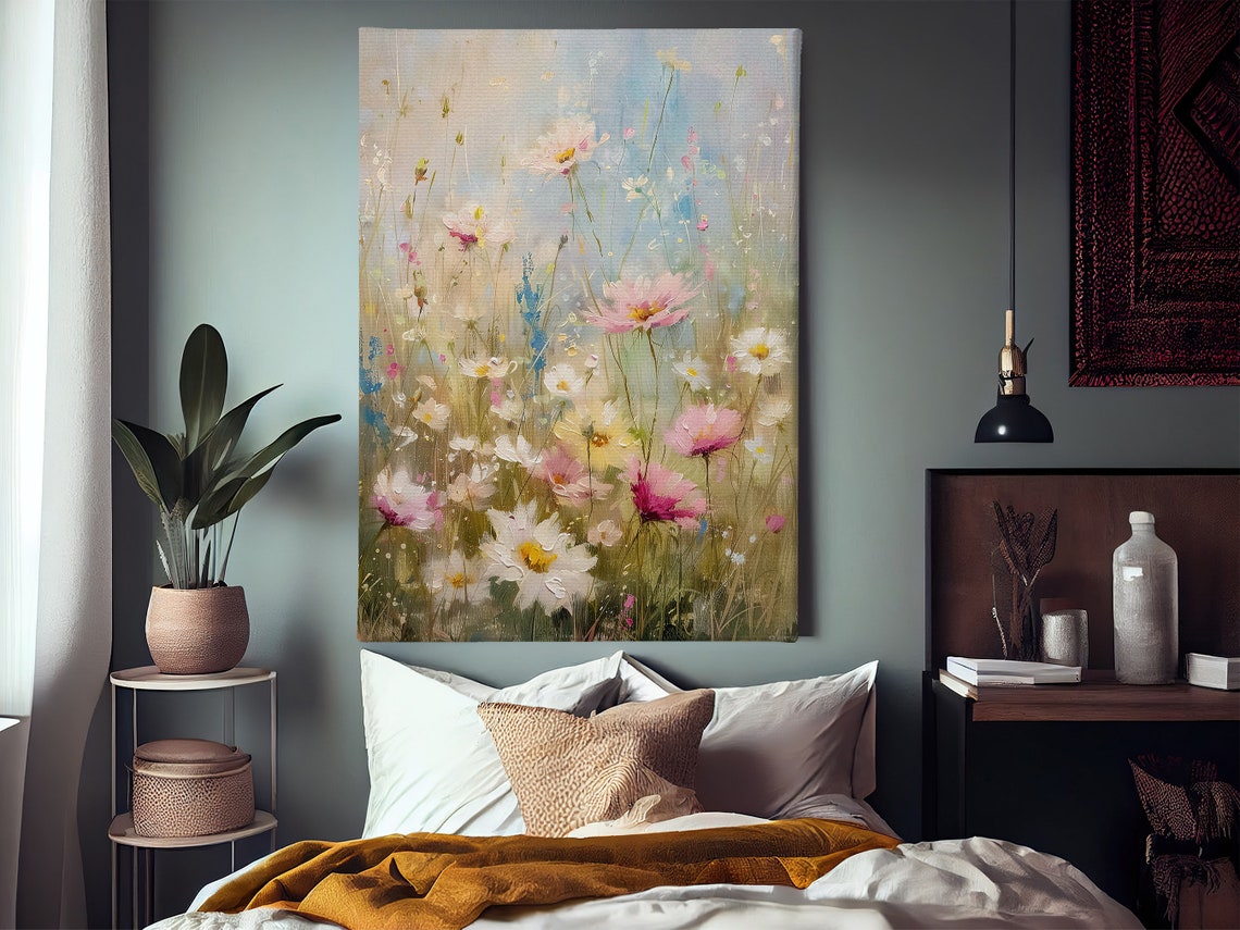 Vintage Wild Flowers Oil Painting Flowers Print Cottage Flowers Flowers Poster Wild Flower Wall Art - Image 2