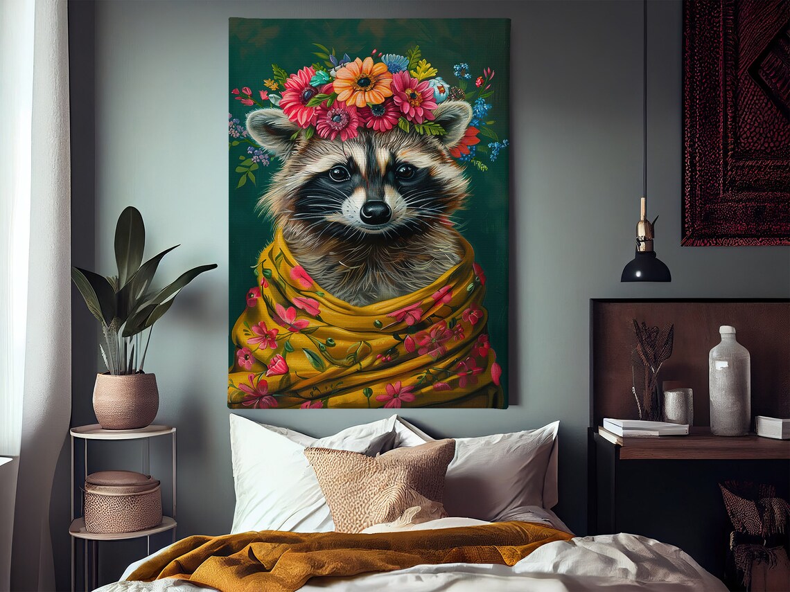 Vintage Maximalist Raccoon, Matisse-Inspired Art Print - Image 2