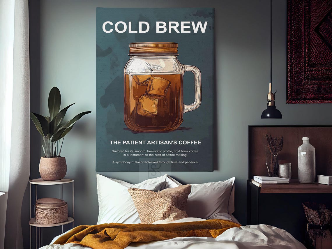 Vintage Cold Brew Coffee Print Coffee Poster Print Drinks Wall Art Decor - Image 3