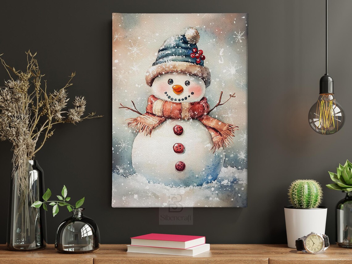 Vintage Snowman Christmas Holiday Poster Print - Image 5
