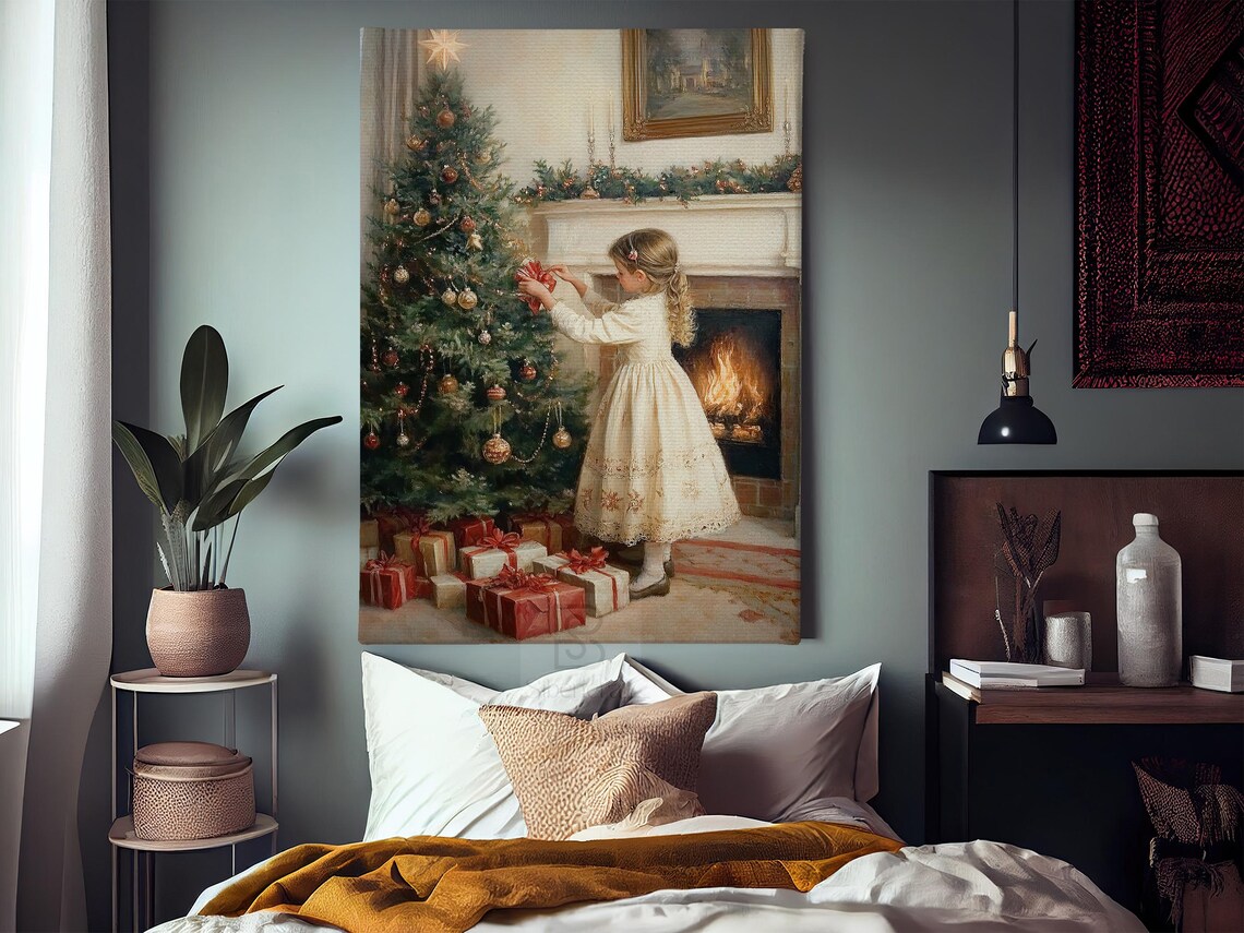 Cozy Christmas Tree Poster, Warm Holiday Decor - Image 3