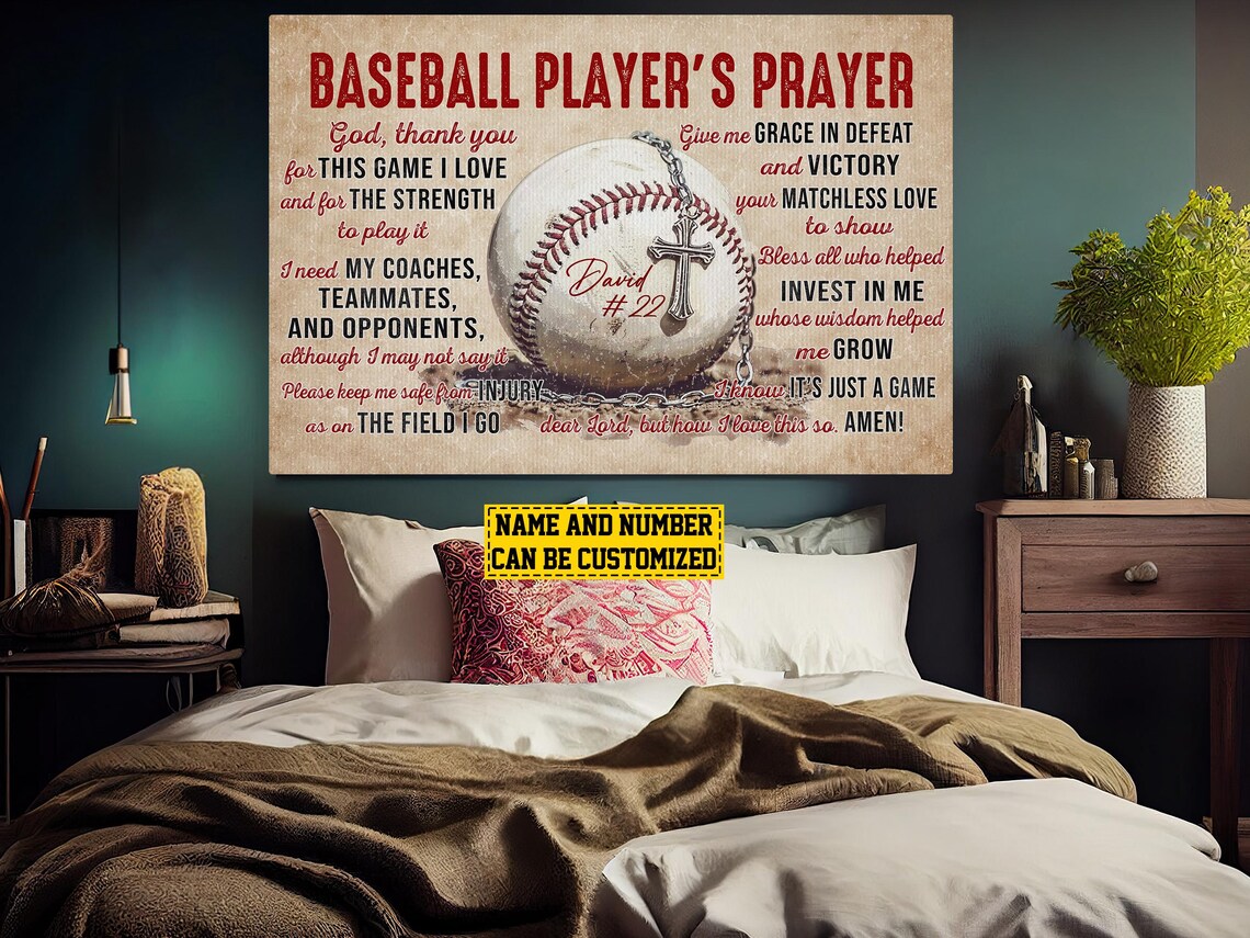 Baseball Players Prayer Personalized Poster - Image 6