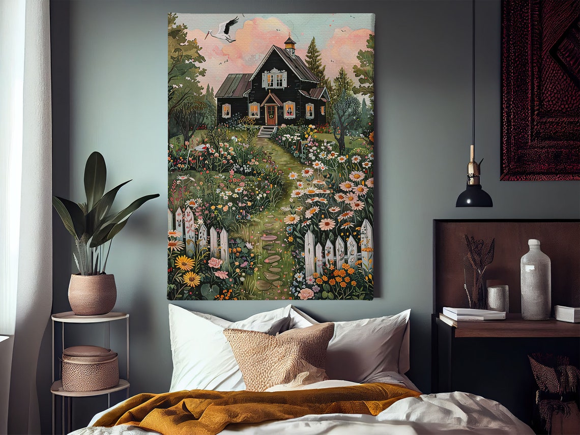 Vintage Flowers Garden Painting Flowers Print Cottage Flowers Flowers Poster Country House Wall Art
