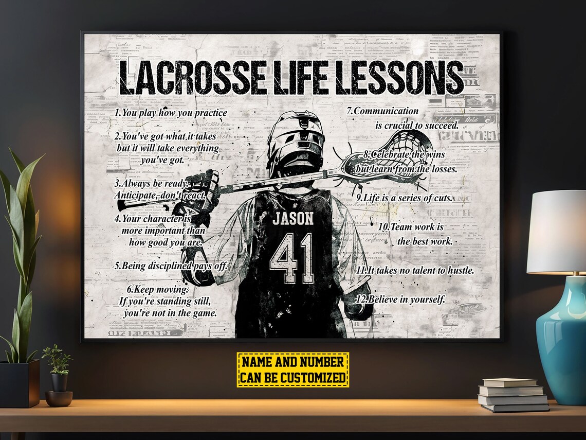Personalized Lacrosse Life Lessons Art Print