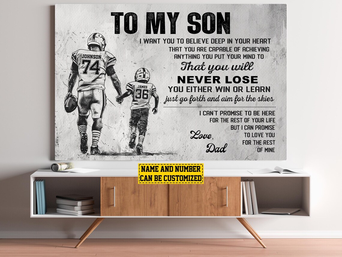 Football To My Son Personalized Gift Poster Print - Image 6